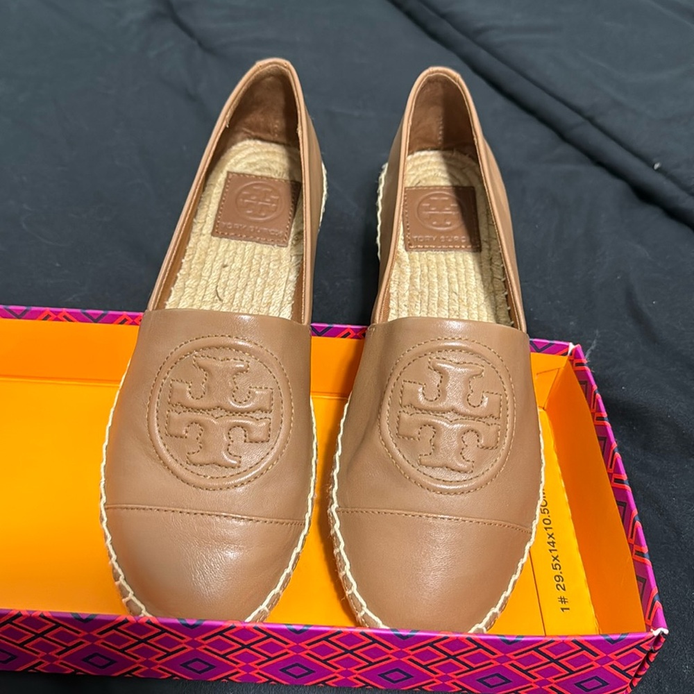 Tory Burch Leather Espadrilles Size 6.5